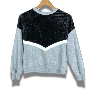 FRESHMAN 1996 Black Velvet Front Fleece Gray Sweatshirt NWT